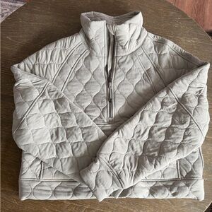 Lululemon Quilted Half-Zip Pullover Scuba - Light Beige